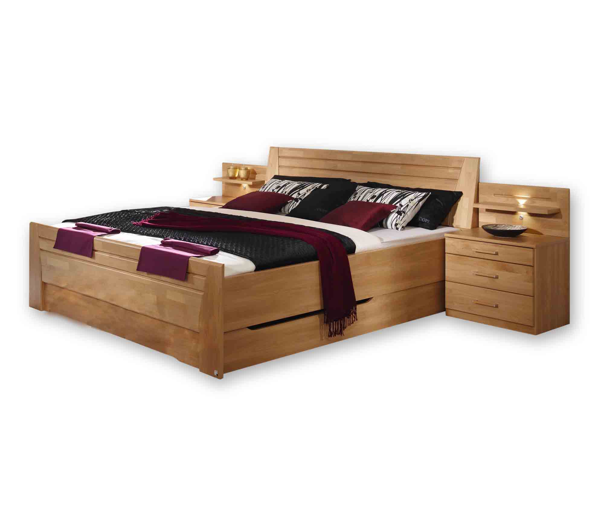 Schubladen-Doppelbett Brügge in Erle teilmassiv Schubladen-Doppelbett Brügge in Erle teilmassiv