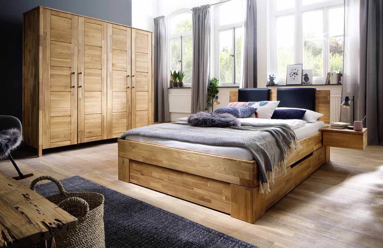 Schlafzimmer Zenna in Wildeiche massiv geölt Schlafzimmer Zenna in Wildeiche massiv geölt
