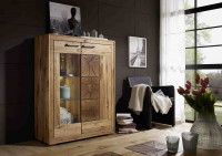 Highboard 1L Zürich in Wildeiche massiv geölt Highboard 1L Zürich in Wildeiche massiv geölt