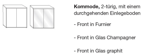 Herrenkommode Cremona Bianco-Eiche Kernholz Furnier