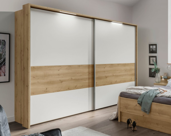 Schwebetürenschrank Padua 250 cm Eiche Bianco