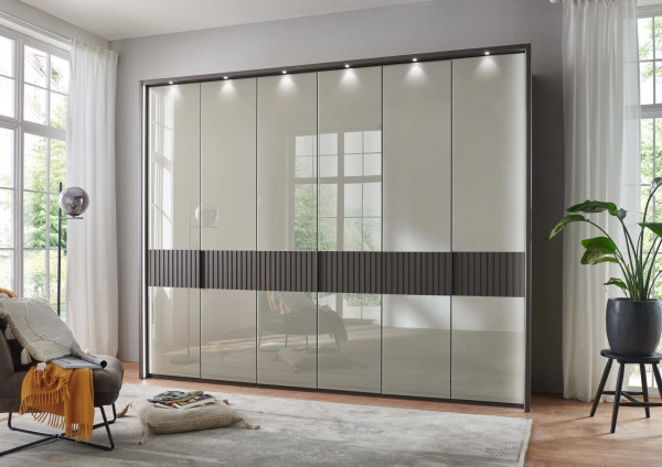 Kleiderschrank Ventura mit Glasfront Kieselgrau