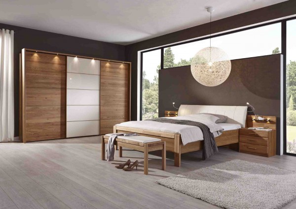 Schlafzimmer Wiemann Toledo Erle teilmassiv Glas Magnolie