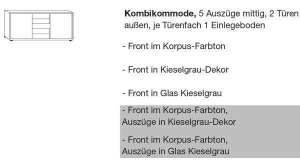 Kombikommode Treviso in Eiche-Dekor