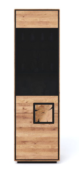 Vitrine 1-L WZ-0625 in Wildeiche massiv geölt