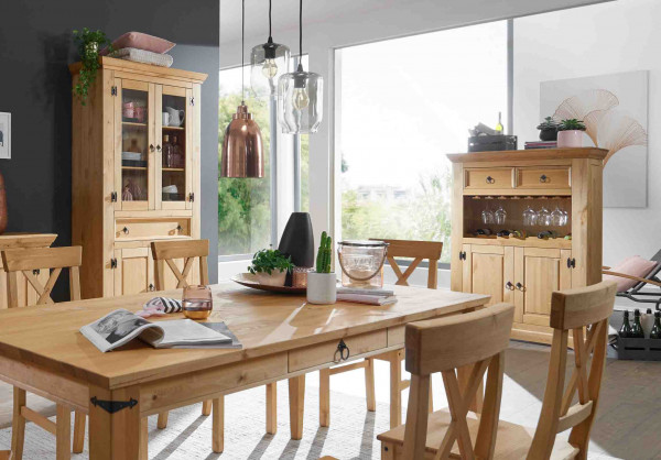 Stuhlgruppe Ole Kiefer massiv eichefarbig gebeizt geölt