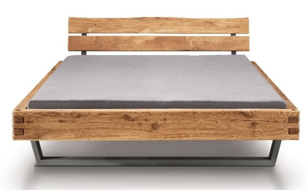 Balkenbett Wildeiche massiv 620 – Hochwertiges Holzbett | Massiva Möbel
