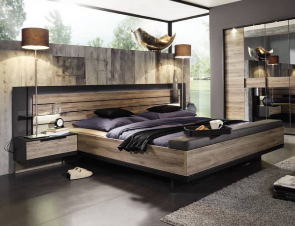 Bett Ventura Eiche Sanremo von Rauch black