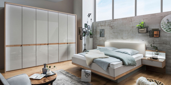 Schlafzimmer Barcelona 6-türig Eiche bianco