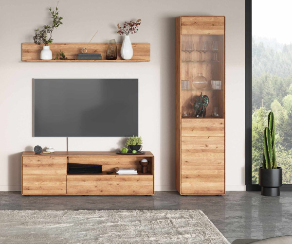 Wohnwand 6 WZ-0663 in Wildeiche massiv geölt