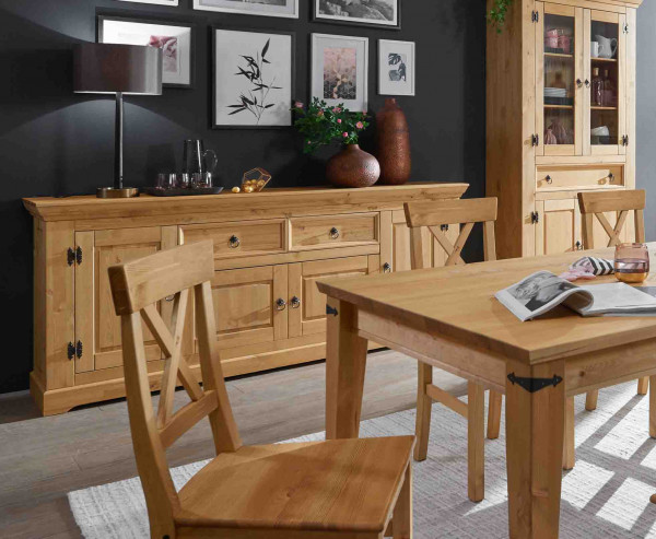 Stuhlgruppe Ole Kiefer massiv eichefarbig gebeizt geölt