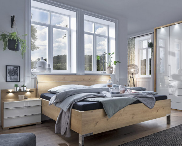 Bett Loft in Eiche Bianco von Wiemann
