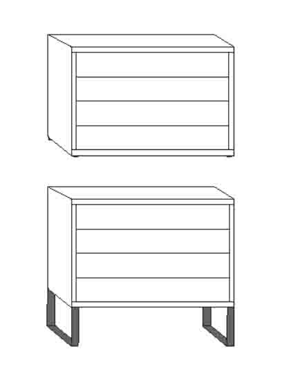 Turin Schubkastenkommode 60 cm Eiche teilmassiv