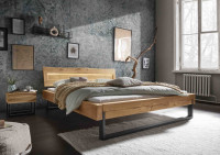 Vorschau: Balkenbett 817 Variante 1 in Wildeiche massiv geölt Vorschau: Balkenbett 817 Variante 1 in Wildeiche massiv geölt