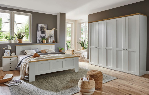 Schlafzimmer Marlow weiß Absatz Eiche Bianco
