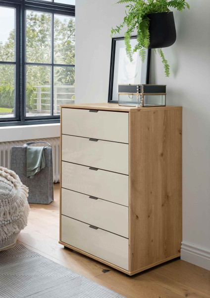 Schubkastenkommode Cremona Front in Glas