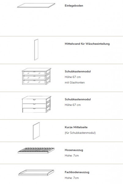 Schwebetürenschrank Woodside 240 cm 2-türig Holzfront