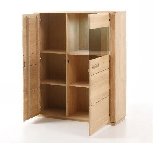 Kombi-Highboard Sena in Eiche bianco geölt