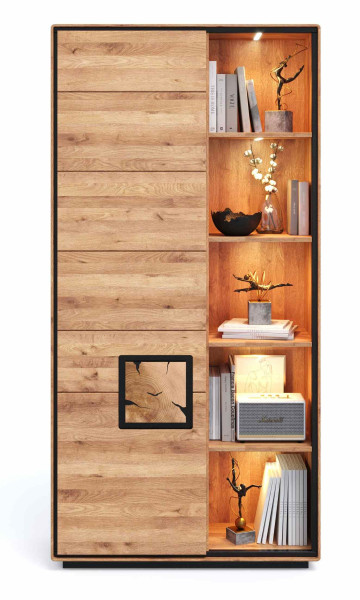Bücherregal WZ-0625 in Wildeiche massiv geölt