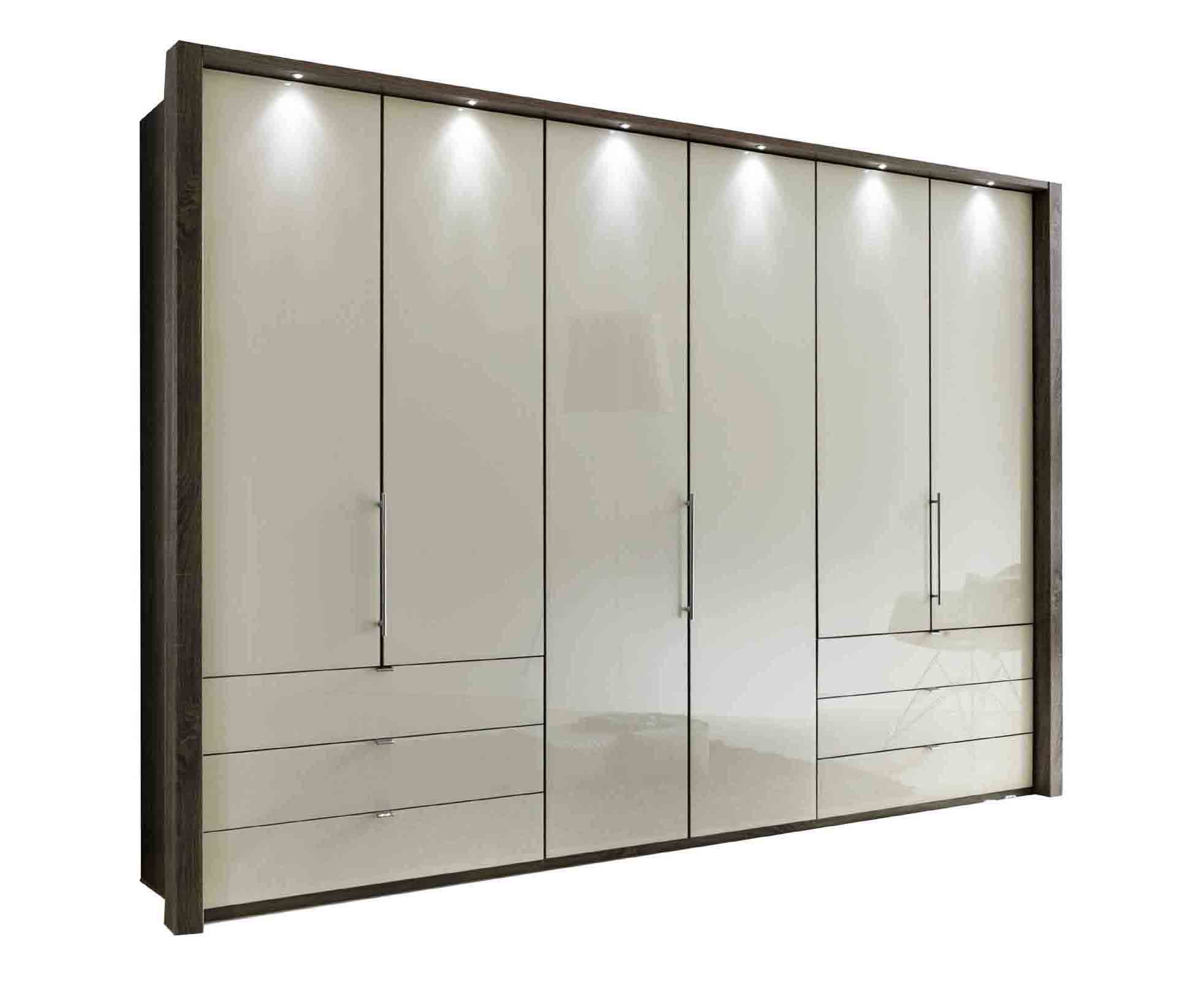 loft kleiderschrank in trüffeleiche absatz glas magnolie