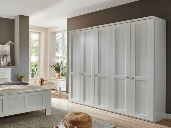 Kleiderschrank Marlow 5-türig Weiß-Dekor