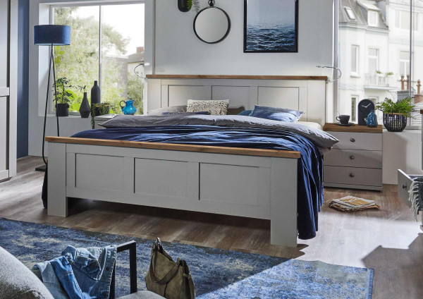 Bett Marlow in Kieselgrau Nordic