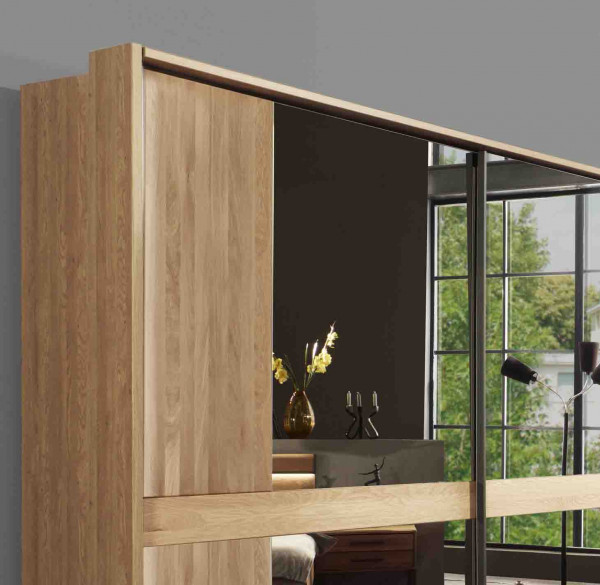 Schwebetürenschrank Turin 300 cm Eiche teilmassiv günstig, Wiemann