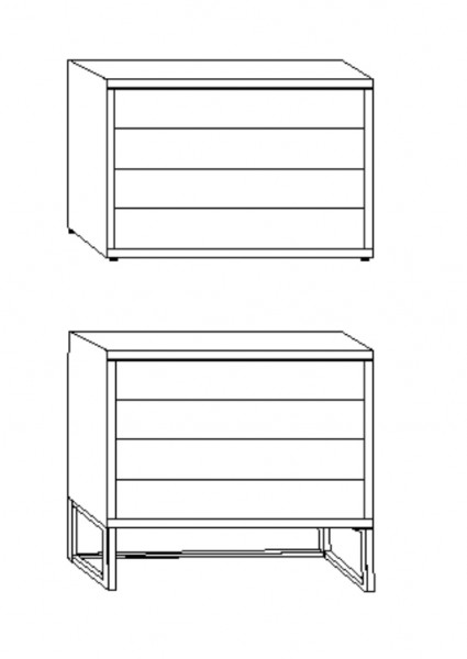 Schubkastenkommode Palermo 80 cm Eiche teilmassiv