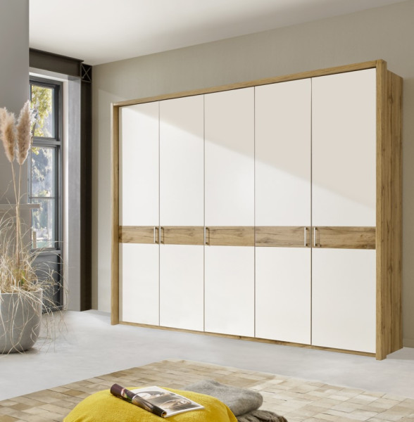 Kleiderschrank Padua 5-türig in Eiche bianco