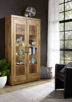 Vitrine 2 Zürich in Wildeiche massiv geölt Vitrine 2 Zürich in Wildeiche massiv geölt