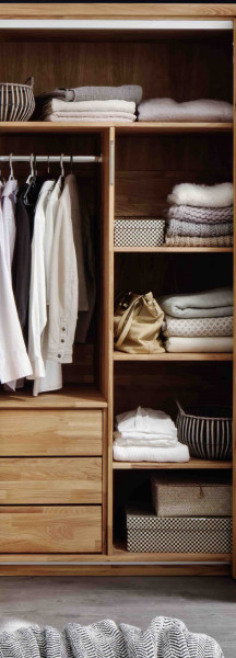 Drehtürenschrank Rödvig 1-türig mit Spiegel Wildeiche