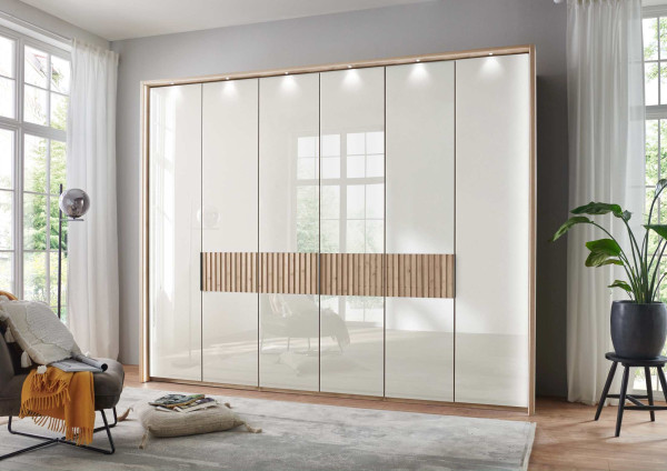 Kleiderschrank Ventura Glasfront Weiß