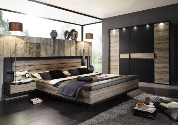 Schlafzimmer Ventura Eiche Sanremo Absatz schwarz