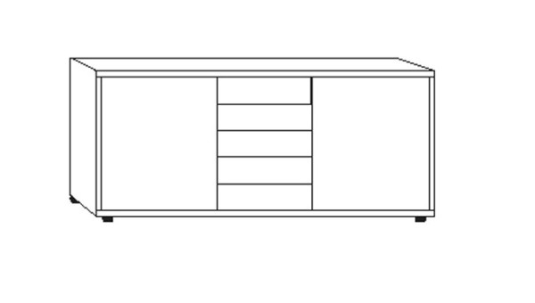 Kombikommode Ventura mit Glasfront