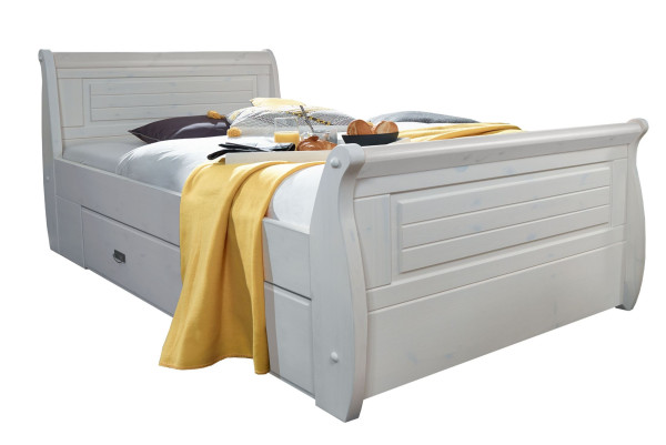 Schubladenbett Skagen 100x200 cm Kiefer weiß