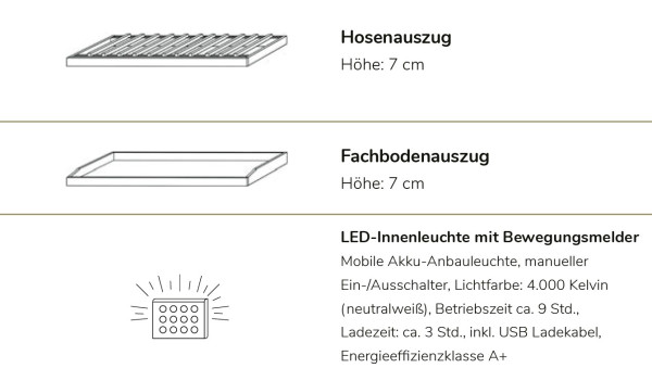 Zubehör 2 Woodside Kleiderstangen Auszüge