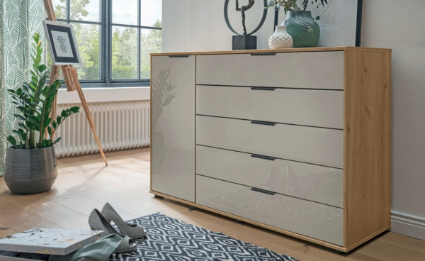 Kombikommode klein Ventura mit Glasfront