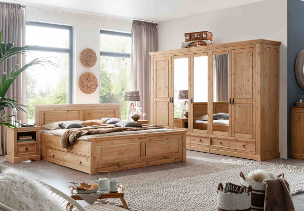 Schlafzimmer Stockholm 5-türig Kiefer massiv eichefarbig