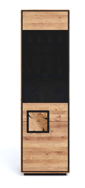 Vitrine 1-R WZ-0625 in Wildeiche massiv geölt